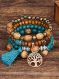 Vintage Tribal Style Multi Layer Wooden Bead Bracelet