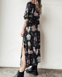 Witchery Wedding Pink Things Printed Puff Sleeves Midi Dress