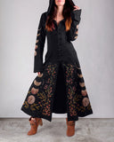 Mystic Luna Flower Garden Printed  Cardigan Thick Coat