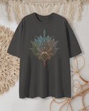 Bohemian Earth-Tone Mandala Print T-shirt