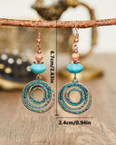 Old-Fashioned Large Hoop Blue Earrings