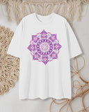 Rich In Healing  Power Purple Mandala Graphic Print T-Shirt