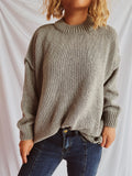 Women's Fashion Long Sleeve Round Neck Sweater