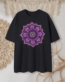 Rich In Healing  Power Purple Mandala Graphic Print T-Shirt