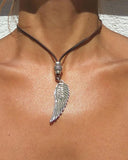 Vintage Tribal Feather Carved Necklace