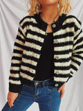 Boucle Single-Breasted Cropped Cardigan Sweater