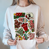 Christmas Cute Things Print Crew Neck Sweatshirt