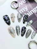 Gothic Silver Cross Manicure Patch Wear Nails