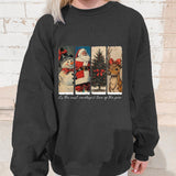 Christmas Funny Elements Print Crew Neck Sweatshirt