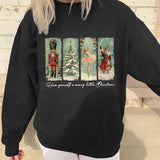 Christmas Joy Elements Print Crew Neck Sweatshirt