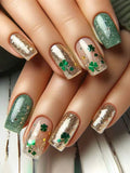 Luxury Saint Patrick's Day Medium Square Press-On Nails