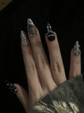 Gothic Silver Cross Manicure Patch Wear Nails