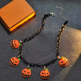 Halloween Funny And Creative Cute Pumpkin Pendant Acrylic Necklace