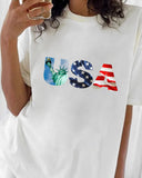 USA Graphic Casual Print T-Shirt