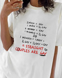 Couples Are Gay Print Crew Neck T-Shirt