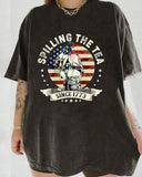 "SPILLING THE TEA SINCE 1773" Graphic Print T-Shirt