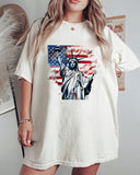 Stand Up ! Flag and Statue of Liberty Graphic T-shirt