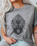 Sacred Geometry Floral Print T-Shirt