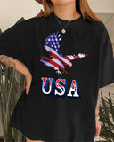 USA Flag Casual Print T-Shirt