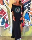 Sacred Mandala Print Print Casual Slit Dress