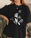 Lotus Print Crew Neck T-Shirt