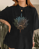 Bohemian Earth-Tone Mandala Print T-shirt