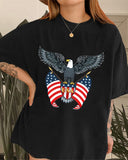 "USA"Flying Eagle Graphic Print T-shirt