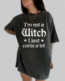 I Am Not A Witch Print Crew Neck T-Shirt