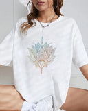 Bohemian Earth-Tone Mandala Print T-shirt