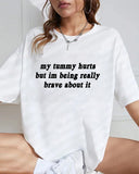 Funny Slogan Print Crew Neck T-Shirt