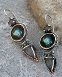 Distressed Tribal Blue Gemstone Earrings