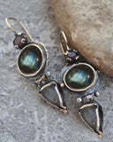 Distressed Tribal Blue Gemstone Earrings