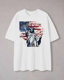 Stand Up ! Flag and Statue of Liberty Graphic T-shirt