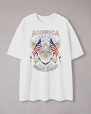 "AMERICA GREAT AGAIN "Graphic Print T-Shirt