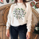 Shamrock Skull Carnival Print Crew Neck Sweatshirt