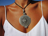 Vintage Tribal Large Steel Ring Necklace