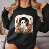 Halloween Princess Mononoke Print Crew Neck Sweatshirt