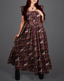 Dreamy Elk Paradise X-mas Things Printed Button-up Maxi Dress