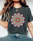 Ethnic Blue Mandala Pattern T-shirt