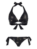 Magical Sun Eye Constellation Print Hanging Bikini Set