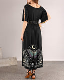 Magical Wonderl And Butterfly King Print Waist Dress