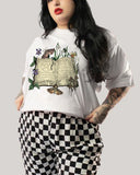 Magic Book And Fern Print  Casual  Plus Size T-shirt