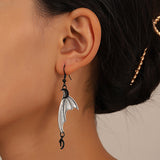 Retro Gothic Bat Wing Earrings, Simple Paper Clip Mushroom Earrings