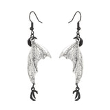 Retro Gothic Bat Wing Earrings, Simple Paper Clip Mushroom Earrings