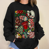 Christmas Cute Things Print Crew Neck Sweatshirt