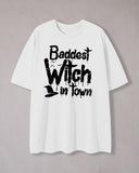 Baddest Witch Print Crew Neck T-Shirt