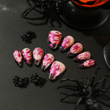 Halloween Sparkling Pink Purple Flame Spider Nail Patch