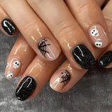 Black Spider Web Halloween Nail Patch