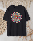 Ethnic Blue Mandala Pattern T-shirt