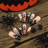 Halloween Black Flame Love Spider Web Pumpkin Bat Wearable Nail Slices